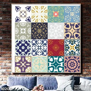 Tranh gạch ô vuông in họa tiết mùa