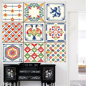 Tranh gạch ốp in họa tiết hoa màu đỏ