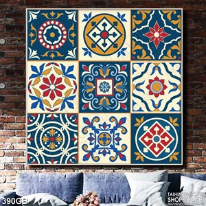 Tranh gạch ốp tường in hoa văn cổ điển