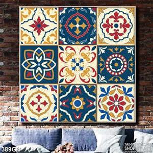 Tranh gạch dán tường in họa tiết cổ điển