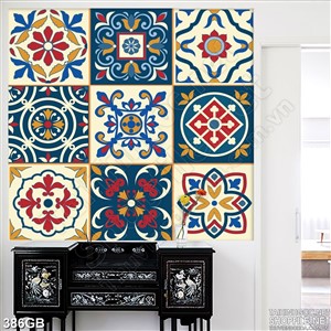 Tranh gạch in  họa tiết màu ốp tường