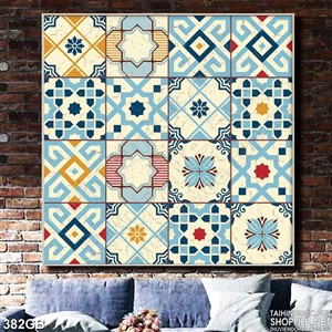 Tranh gạch ô vuông in hoa văn chất lượng cao