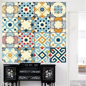 Tranh gạch in 3d họa tiết ô vuông cổ điển