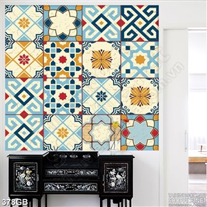 Tranh gạch in uv họa tiết ô vuông cổ điển