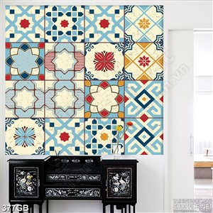 Tranh gạch in uv họa tiết ô vuông ghép hình