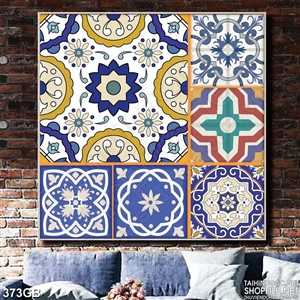 Tranh gạch họa tiết hoa  xanh in uv