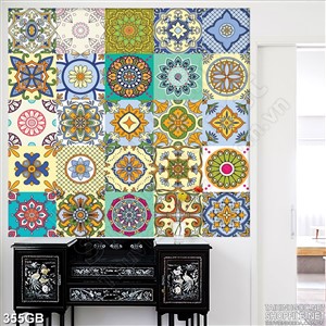 Tranh gạch ốp tường họa tiết ghép hình