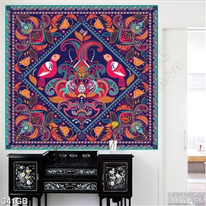 Tranh gạch ốp họa tiết chim đỏ