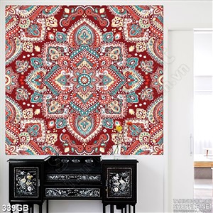 Tranh gạch ốp nền đỏ in họa tiết in 3d