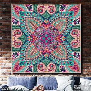 Tranh gạch in họa tiết lá cây