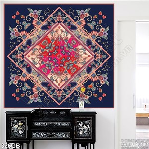 Tranh gạch bông in họa tiết sắc đỏ