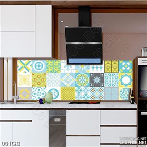 Tranh gạch ốp bếp in kính