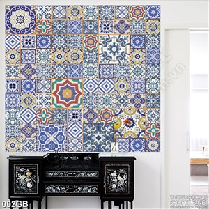 Tranh gạch hoa văn ốp bếp in kính