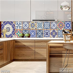 Tranh gạch hoa văn vông ốp bếp in kính