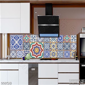 Tranh gạch  hoa văn in kính