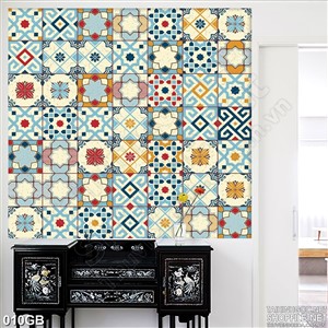 Tranh gạch ô vuông in kính