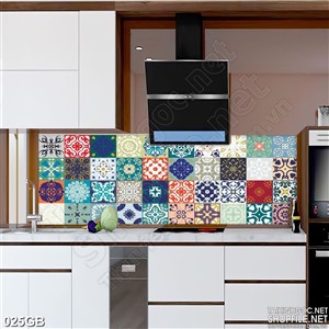 Tranh gạch hoa văn in kính