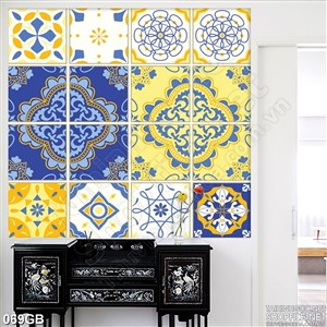 Tranh gạch ô vuông hoa văn in  uv