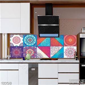 Tranh gạch ốp nền in màu xen kẻ