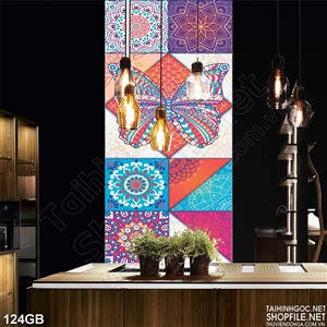 Tranh gạch in cánh bướm ốp tường