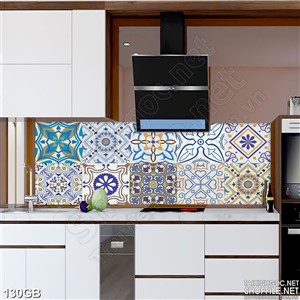 Tranh gạch ốp tường họa tiết xanh biển