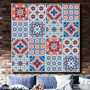 Tranh gạch in họa tiết nhỏ trang trí tường