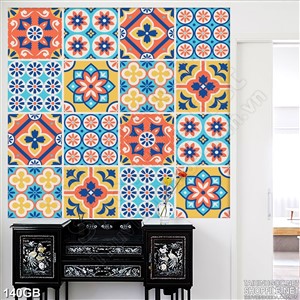 Tranh gạch ốp tường in họa tiết màu