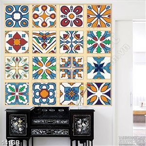 Tranh gạch in họa tiết màu đơn giản