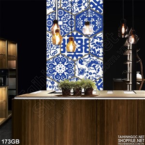 Tranh gạch bông ốp trần nhà