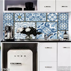 Tranh gạch hoa in màu dán tường