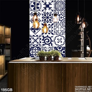 Tranh gạch họa tiết bông dán tường
