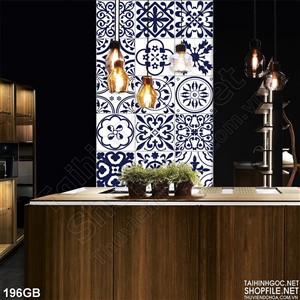 Tranh gạch in họa tiết hoa nét nhỏ