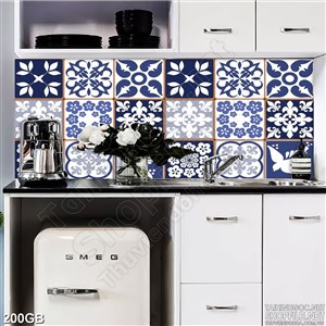 Tranh gạch ốp tường in hoa chim xem kẻ