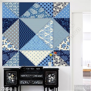 Tranh gạch ốp in hình lập phương