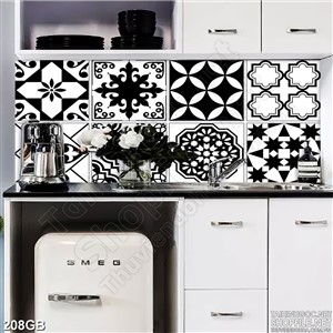 Tranh gạch ốp sàn in màu đen trắng