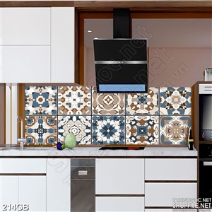 Tranh gạch ốp in ô vuông cổ điển