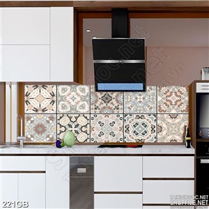 Tranh gạch in họa tiết màu