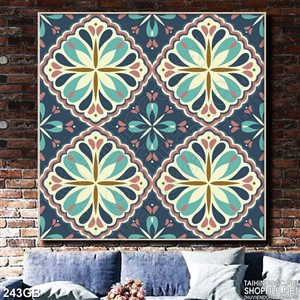 Tranh gạch decal bông họa tiết màu