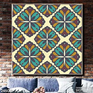 Tranh gạch bông decal sắc màu cổ điển