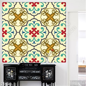 Tranh gạch bông sắc đỏ in uv