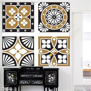 Tranh gạch ốp tường sắc màu đồng