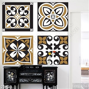 Tranh gạch ốp tường in màu đồng