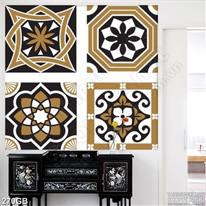 Tranh gạch ốp tường in hình lập phương