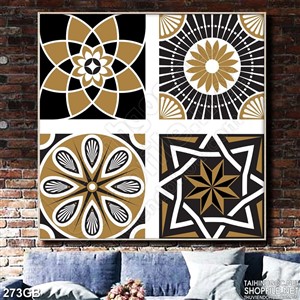 Tranh gạch in họa tiết trang trí màu đồng