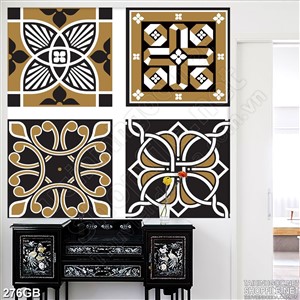 Tranh gạch in hoa văn trang trí cổ điển