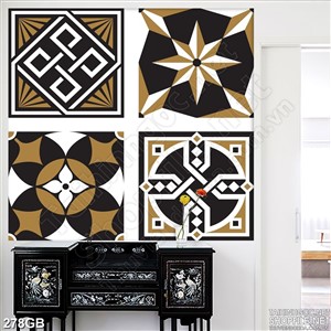 Tranh gạch in hoa văn trang trí màu đồng