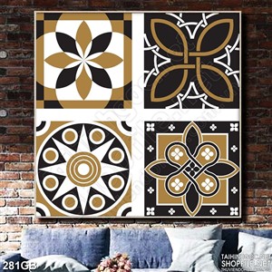Tranh gạch họa tiết màu đồng in 3d