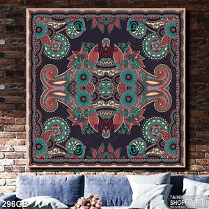 Tranh gạch in hoa văn đặc sắc dán tường