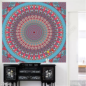 Tranh gạch ốp tường in họa tiết trống đồng