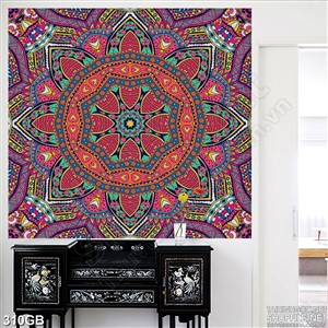 Tranh gạch họa tiết đỏ in uv